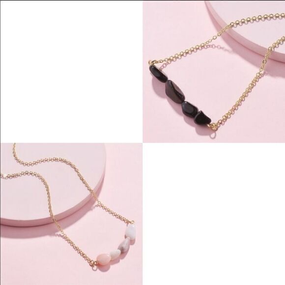 Necklace Agate Chip Stone Zinc Alloy Mix & Match - Picture 1 of 4